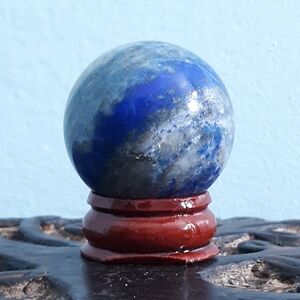 Lapis Lazuli Healing Crystal Ball Sphere Stone blue white gray gold